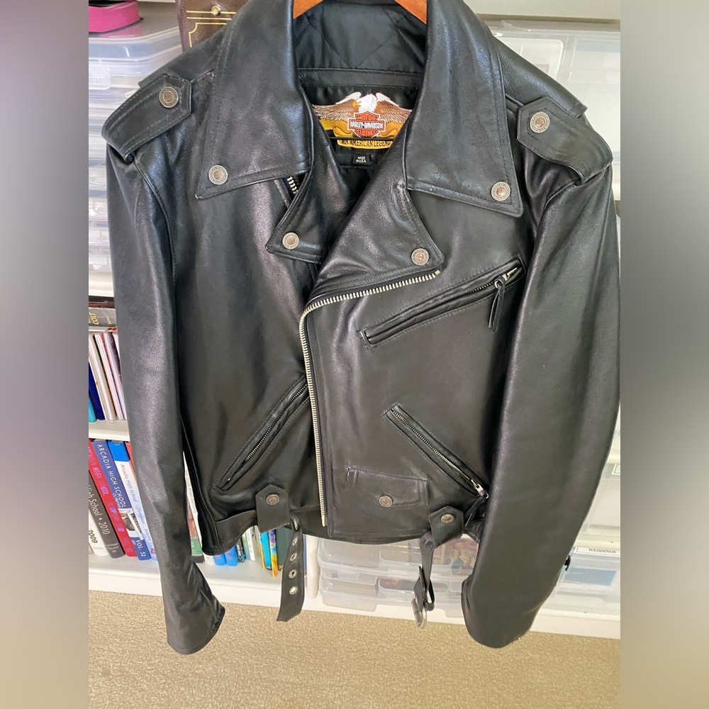 Harley Davidson Motorcycle Vintage Shovelhead Leather Jacket